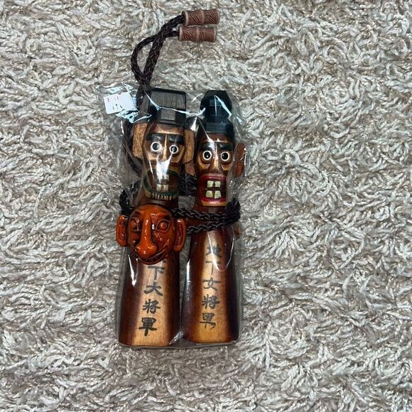 NIP Japanese Kokeshi Dolls SET Primitive Totems Spirit Shaman Wood Carved Totems - Picture 2 of 12